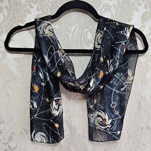 Cosmic Print Sheer Scarf